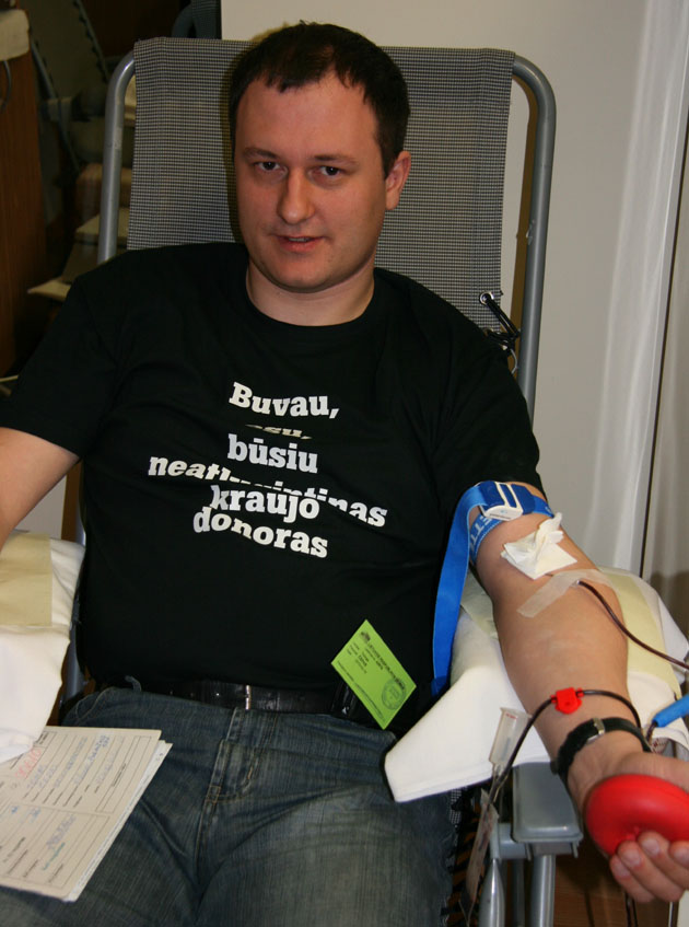 Kraujo donorų asociacijos „Gyvybės lašas“ prezidentas Tomas Čepas